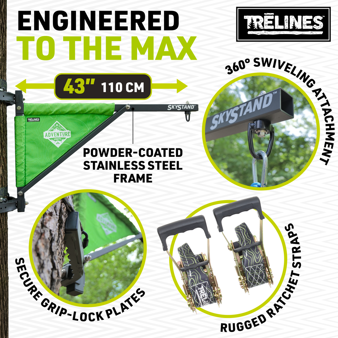 trelines sky stand tree swing tree hanger, engineered to the max