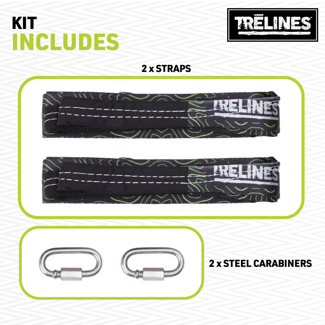 trelines tree swing hanging strap kit - what's included in kit