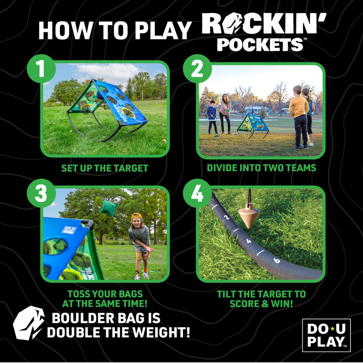 rockin pockets bean bag toss game how to play