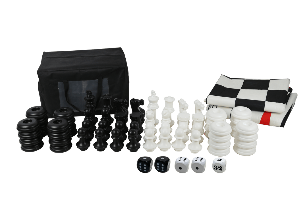 do u play 3 in one giant game set - checkers, chess, backgammon