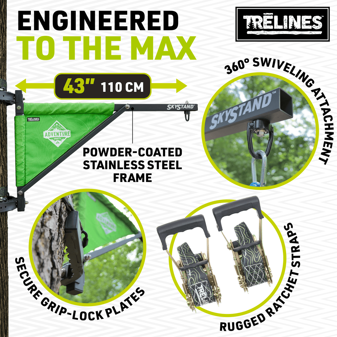 sky stand tree hanger engineered to the max, 43 inches from tree
