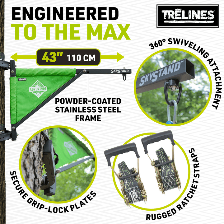 sky stand tree hanger engineered to the max, 43 inches from tree