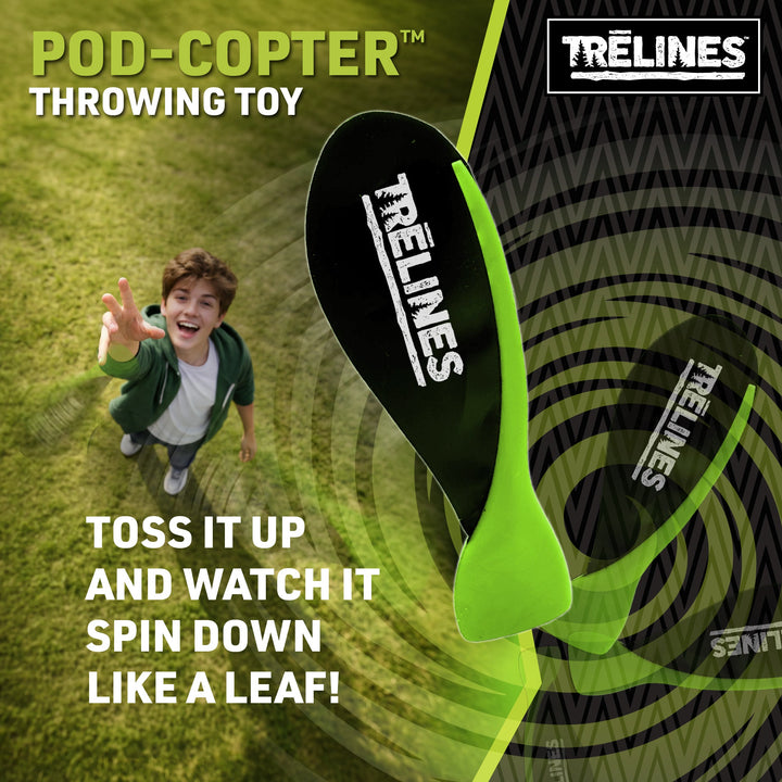 Trelines Pod-Copter™ Throwing Toy — Set of 3 | Outdoor Throwing Game for Kids | Ages 5+